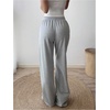 image:imageRoseSeek Womens Number Embroidery Sweatpants Wide Leg Pants Athletic Pants Casual Sports TrousersGrey