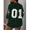 image:imageRoseSeek Womens Number Graphic Mesh Oversized Jersey Shirts Y2K Half Sleeve V Neck Athletic ShirtsMulticolor