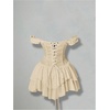image:imageRoseSeek Womens Off Shoulder Corset Dress Ruffle Hem Lace Up Mini Dress Gothic Lolita OutfitsBeige