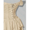 image:imageRoseSeek Womens Off Shoulder Corset Dress Ruffle Hem Lace Up Mini Dress Gothic Lolita OutfitsBeige