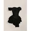 image:imageRoseSeek Womens Off Shoulder Corset Dress Ruffle Hem Lace Up Mini Dress Gothic Lolita OutfitsBlack