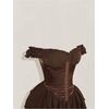 image:imageRoseSeek Womens Off Shoulder Corset Dress Ruffle Hem Lace Up Mini Dress Gothic Lolita OutfitsBrown