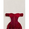 image:imageRoseSeek Womens Off Shoulder Corset Dress Ruffle Hem Lace Up Mini Dress Gothic Lolita OutfitsBurgundy