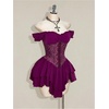 image:imageRoseSeek Womens Off Shoulder Corset Dress Ruffle Hem Lace Up Mini Dress Gothic Lolita OutfitsPurple