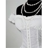 image:imageRoseSeek Womens Off Shoulder Corset Dress Ruffle Hem Lace Up Mini Dress Gothic Lolita OutfitsWhite