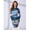 image:imageRoseSeek Womens Off Shoulder Ombre Tie Dye Bodycon Dress Long Sleeve Slim Fit Pencil Mini DressesLight Green
