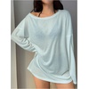 image:imageRoseSeek Womens Off Shoulder Swimsuit Sheer Mesh Coverup See Through Long Sleeve Bathing Suit Cover Up BeachwearMint Green