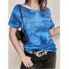 image:imageRoseSeek Womens Off The Shoulder Tops Gothic Graphic Tee Y2k Grunge Outfits Vintage Summer Going Out TopsBlue