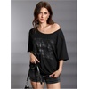 image:imageRoseSeek Womens Off The Shoulder Tops Gothic Graphic Tee Y2k Grunge Outfits Vintage Summer Going Out TopsDeep Black