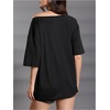image:imageRoseSeek Womens Off The Shoulder Tops Gothic Graphic Tee Y2k Grunge Outfits Vintage Summer Going Out TopsDeep Black