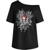 image:imageRoseSeek Womens Off The Shoulder Tops Gothic Graphic Tee Y2k Grunge Outfits Vintage Summer Going Out TopsHeart Black