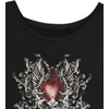 image:imageRoseSeek Womens Off The Shoulder Tops Gothic Graphic Tee Y2k Grunge Outfits Vintage Summer Going Out TopsHeart Black