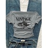 image:imageRoseSeek Womens Off The Shoulder Y2K Letter Graphic Tees Vintage T Shirts  Short Sleeve Fitted Retro Tops Summer Going Out Tops For Women Trendy Tops  Car Print TeeLight Grey