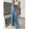 image:imageRoseSeek Womens One Piece Sleeveless Wide Leg Denim Jumpsuit Y2K Casual Bow Backless Loose Jean OverallsBlue