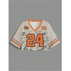 image:imageRoseSeek Womens Oversized Jersey Shirts Mesh Number Graphic Tees V Neck Streetwear Y2k Crop TopsBeige Orange