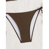 image:imageRoseSeek Womens Pearl Beaded Cheeky Micro Bikini Sets High Cut Triangle String Thong SwimsuitsBrown