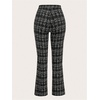 image:imageRoseSeek Womens Plaid Pants Elastic High Waisted Wide Leg Long Pants Elegant Work Business Casual TrousersBlack