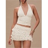 image:imageRoseSeek Womens Polka Dots Ruffle Tiered Layered Skirts Low Rise Ruched Y2K A Line Mini SkirtApricot