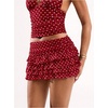 image:imageRoseSeek Womens Polka Dots Ruffle Tiered Layered Skirts Low Rise Ruched Y2K A Line Mini SkirtBurgundy