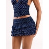 image:imageRoseSeek Womens Polka Dots Ruffle Tiered Layered Skirts Low Rise Ruched Y2K A Line Mini SkirtDeep Blue