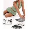 image:imageRoseSeek Womens Polka Dots Ruffle Tiered Layered Skirts Low Rise Ruched Y2K A Line Mini SkirtMint Green