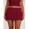 image:imageRoseSeek Womens Polka Dots Ruffle Tiered Layered Skirts Low Rise Ruched Y2K A Line Mini SkirtPure Burgundy