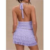 image:imageRoseSeek Womens Polka Dots Ruffle Tiered Layered Skirts Low Rise Ruched Y2K A Line Mini SkirtPurple