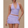 image:imageRoseSeek Womens Polka Dots Ruffle Tiered Layered Skirts Low Rise Ruched Y2K A Line Mini SkirtPurple
