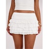 image:imageRoseSeek Womens Polka Dots Ruffle Tiered Layered Skirts Low Rise Ruched Y2K A Line Mini SkirtWhite