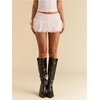 image:imageRoseSeek Womens Polka Dots Ruffle Tiered Layered Skirts Low Rise Ruched Y2K A Line Mini SkirtWhite Pink
