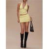 image:imageRoseSeek Womens Polka Dots Ruffle Tiered Layered Skirts Low Rise Ruched Y2K A Line Mini SkirtYellow