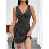 image:imageRoseSeek Womens Polka Dots V Neck Tank Dress Sleeveless Summer A Line Dresses Sexy Mini DressBlack and White
