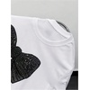 image:imageRoseSeek Womens Rhinestone Sequin Bowknot Graphic Tees Short Sleeve Crewneck Summer Tops Going Out T ShirtWhite