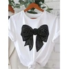 image:imageRoseSeek Womens Rhinestone Sequin Bowknot Graphic Tees Short Sleeve Crewneck Summer Tops Going Out T ShirtWhite