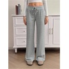 image:imageRoseSeek Womens Ribbed Knit Striped Wide Leg Pants Elastic High Waisted Baggy Pants Casual TrousersWhite