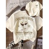 image:imageRoseSeek Womens Sea Otter Print Graphic Tees Cute Short Sleeve Crew Neck Casual Summer T ShirtsLight Apricot
