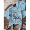 image:imageRoseSeek Womens Sea Otter Print Graphic Tees Cute Short Sleeve Crew Neck Casual Summer T ShirtsLight Blue