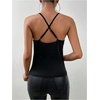 image:imageRoseSeek Womens Sequin Cami Top Slim Fit Spaghetti Strap Tops V Neck Sleeveless TopsBlack