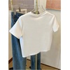 image:imageRoseSeek Womens Sequin Pearl Bow T Shirts Crop Tops Crew Neck Short Sleeve Tees Summer OutfitsWhite