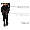 image:imageRoseSeek Womens Sheer Mesh Leggings See Through High Waisted Bell Bottom Skinny PantsBlack