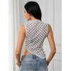 image:imageRoseSeek Womens Sheer Mesh Mock Neck Crop Tank Tops Sleeveless Asymmetrical Hem Summer Going Out Tops ClubwearDots White