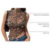 image:imageRoseSeek Womens Sheer Mesh Mock Neck Crop Tank Tops Sleeveless Asymmetrical Hem Summer Going Out Tops ClubwearLight Brown