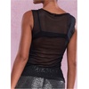 image:imageRoseSeek Womens Sheer Mesh Tank Top Sleeveless Slim Fit Fitted Summer Shirts Going Out TopsBlack