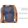 image:imageRoseSeek Womens Sheer Mesh Tank Top Sleeveless Slim Fit Fitted Summer Shirts Going Out TopsDusty Blue