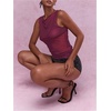 image:imageRoseSeek Womens Sheer Mesh Tank Top Sleeveless Slim Fit Fitted Summer Shirts Going Out TopsHot Pink