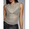image:imageRoseSeek Womens Sheer Mesh Tank Top Sleeveless Slim Fit Fitted Summer Shirts Going Out TopsLight Grey