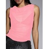 image:imageRoseSeek Womens Sheer Mesh Tank Top Sleeveless Slim Fit Fitted Summer Shirts Going Out TopsPink