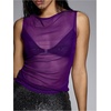 image:imageRoseSeek Womens Sheer Mesh Tank Top Sleeveless Slim Fit Fitted Summer Shirts Going Out TopsPurple