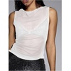 image:imageRoseSeek Womens Sheer Mesh Tank Top Sleeveless Slim Fit Fitted Summer Shirts Going Out TopsWhite