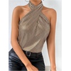 image:imageRoseSeek Womens Silver Sequin Sparkly Halter Tops Disco Outfits  Sparkle Party Y2k Disco OutfitsGold